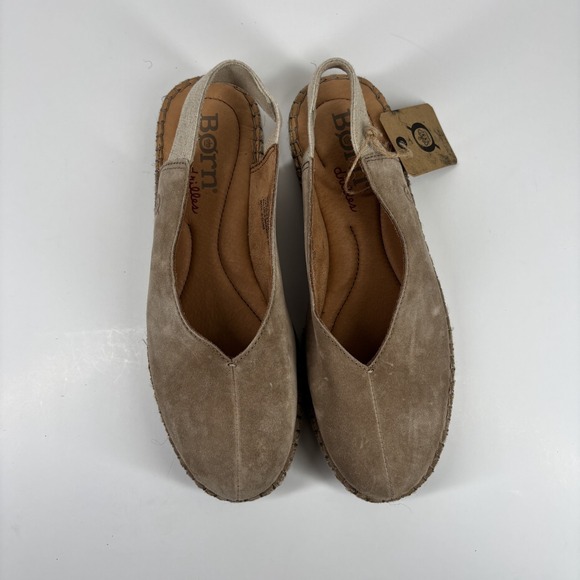 Born Shilo Women's US 9M Taupe Suede Slingback Casual Comfort Espadrille Flats - Picture 8 of 16